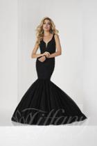 Tiffany Designs - 46124 Sleeveless Pearl Adorned Tulle Trumpet Gown