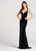 Ellie Wilde - Ew118073 Fitted Plunging Embroidered Dress