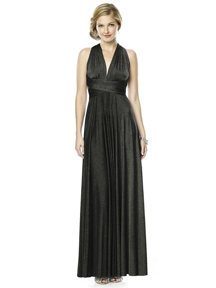 Dessy Collection - Shimmertw2 Dress In Black Gold
