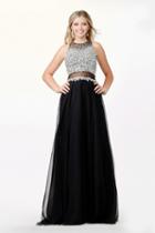 Jovani - Jvn34012 Crystal Crusted Jewel Illusion Gown