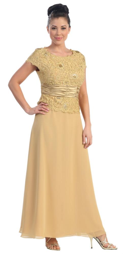 Beautiful Chiffon Lace And Satin Long Formal Gown