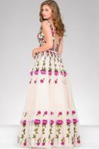 Jovani - Long A-line Tulle Prom Dress 47743