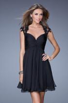 La Femme - 20682 Cap Sleeve Weaved Cocktail Dress