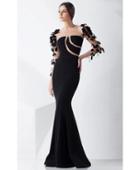 Mnm Couture - G0783 Illusion Long Sleeved Evening Gown