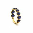 Tresor Collection - Blue Sapphire Stackable Ring Bands With Adjustable Shank In 18k Yellow Gold Style 1