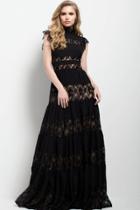 Jovani - 51647 High Neck Lace Tiered Evening Dress