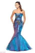 Blush - Gorgeous Strapless Embellished Mermaid Gown 9318