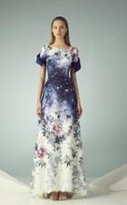 Beside Couture - Bc1235 Floral Bowed Short Sleeves Dress