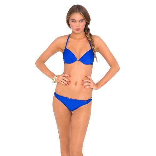 Luli Fama - Cosita Buena Seamless Plunge Under.push-up Top In Electric Blue (l176291)