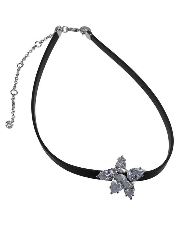 Cz By Kenneth Jay Lane - Cluster Pear Charm Choker