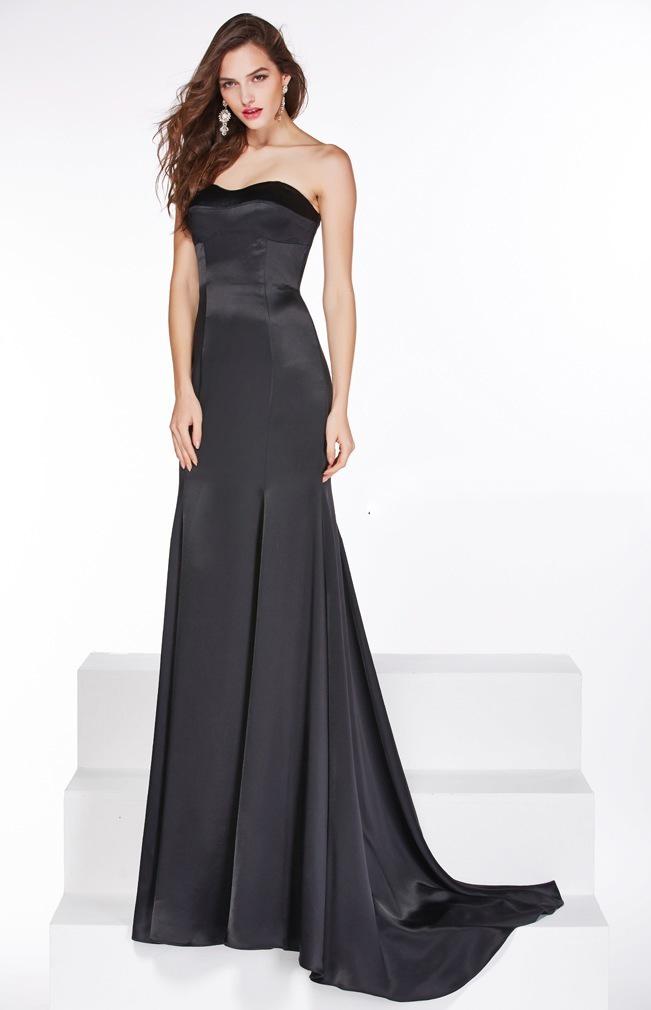 Angela And Alison - 51087 Strapless Sweetheart Faille Sheath Gown
