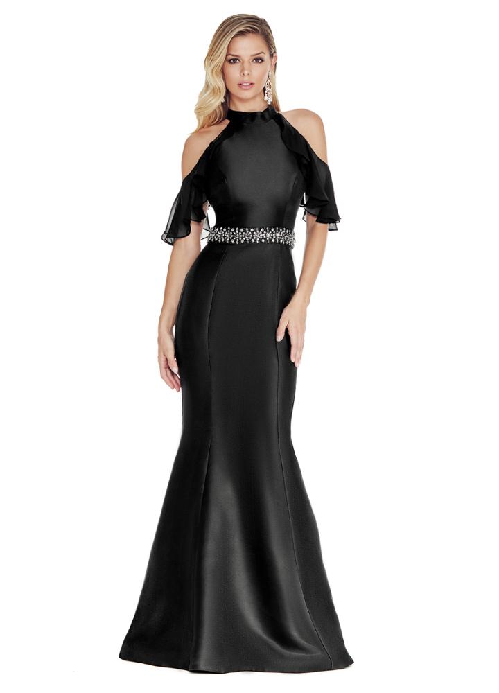 Ashley Lauren - 1275 Flutter Sleeve Mikado Evening Dress