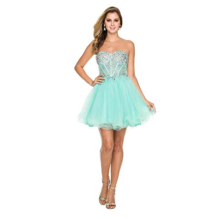 Nox Anabel - Bejeweled Sweetheart A-line Dress 6028