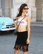 Nicolita Swimwear - New! High Neck Reversible Bikini Top In Havana Print/black