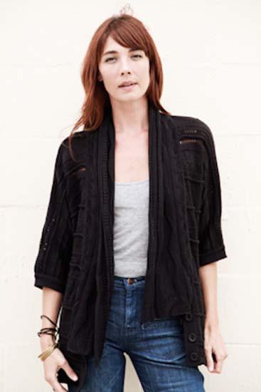 Goddis - Brie Open Knit Cardigan In Black