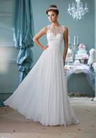 Enchanting By Mon Cheri - 116127 Beaded Lace Illusion Jewel Chiffon A-line Dress