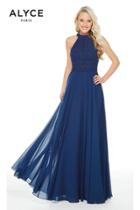 Alyce Paris - 60256 Halter A-line Evening Dress With Keyhole Cut Back