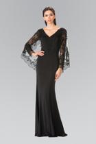 Elizabeth K - Embroidered V-neck Sheath Gown Gl2235
