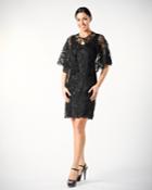 Soulmates - D1107x Rose Flower Cape With Short Dress