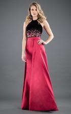 Rachel Allan Couture - 8279 Floral Beaded Halter Gown