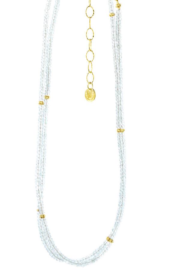 Nina Nguyen Jewelry - March Aquamarine Birthstone Harmony Long Vermeil Necklette