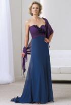 Montage By Mon Cheri - 211906 Long Dress In Purple Navy