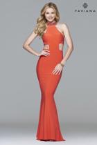 Faviana - 7728 Jersey Jewel Neck Evening Dress With Side Cut-outs