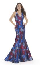 Morrell Maxie - 15693 Sleeveless Floral Print Jacquard Gown