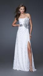 La Femme - Charming Beaded Sweetheart Neck Chiffon A-line Dress 16026