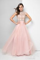 Terani Prom - Elaborate High Neck Tulle A-line Gown 1712p2899