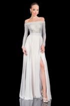 Terani Couture - Daring Off-shoulder With Elegant A-line Skirt 1611m0631