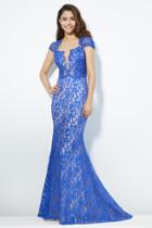 Angela And Alison - 81103 Lace Illusion Jewel Mermaid Dress