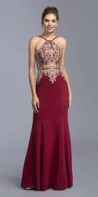Aspeed - L1972 Embellished Halter Neck Sheath Prom Dress