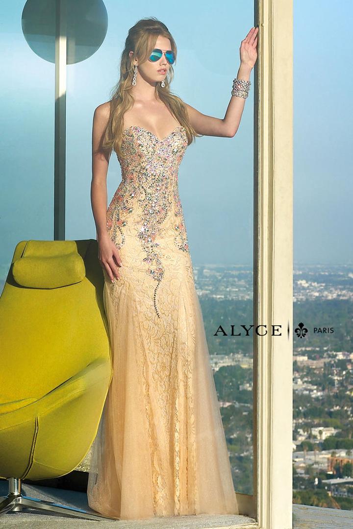 Alyce Paris - 6390 Dress In Light Coral Nude