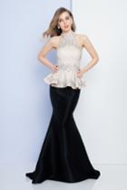 Terani Couture - 1722e4209 Embellished High Neckline Evening Gown