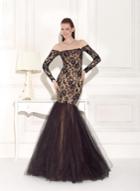Tarik Ediz - Off-shoulder Lace Evening Gown 92457