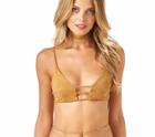 Montce Swim - Tan Faux Suede Cage Bralette Top