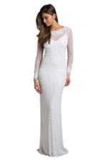 Lara Dresses - 51004 Applique Illusion Bateau Fitted Dress