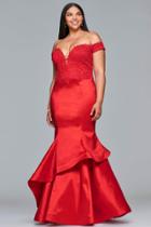 Faviana - 9440 Embroidered Off Shoulder Mermaid Gown