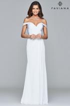 Faviana - Off-shoulder Drape Gown 8083