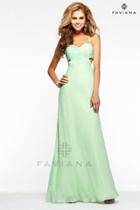 Faviana - Embellished Draped Cut-out Long Evening Gown 7119