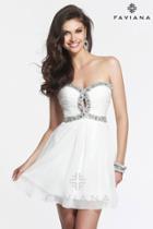 Faviana - Rhinestone Trimmed Ruched Sweetheart Cocktail Dress 7431