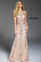 Jovani - 54540 Fully Embellished Off The Shoulder Evening Gown