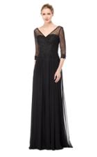 Marsoni By Colors - M159 Embellished V-neck A-line Dress