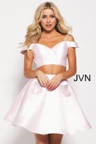 Jovani - Jvn61130 Two-piece Off Shoulder Crystal Accented A-line Dress