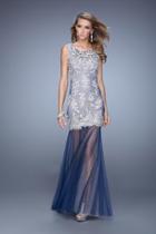 La Femme - 21100 Embroidered Scoop Mermaid Dress