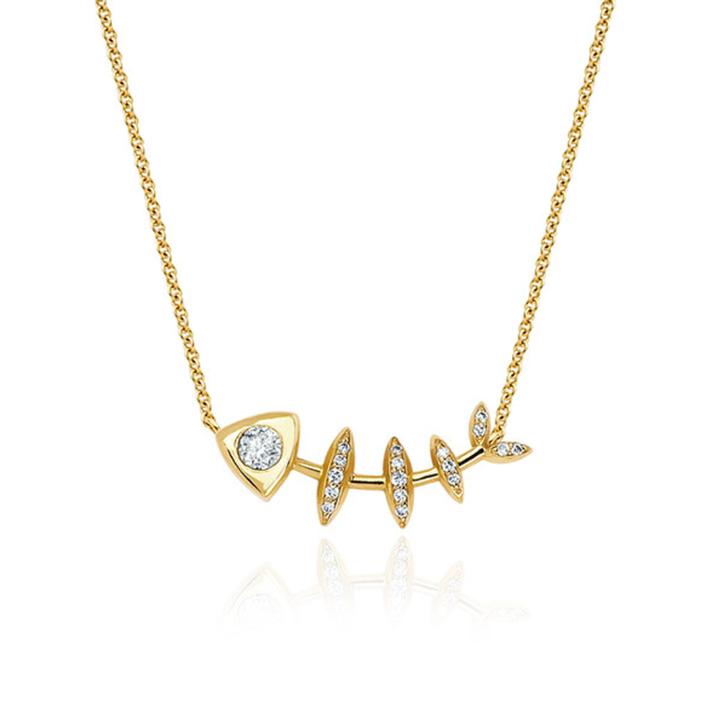 Logan Hollowell - Diamond Fishbone Totem Necklace