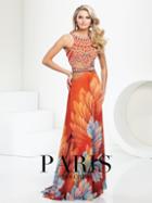 Paris Prom By Mon Cheri - 116723 Long Dress In Orange Multicolor