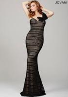 Jovani - Elegant One-shoulder Dress With Vintage-inspired Lace 35298