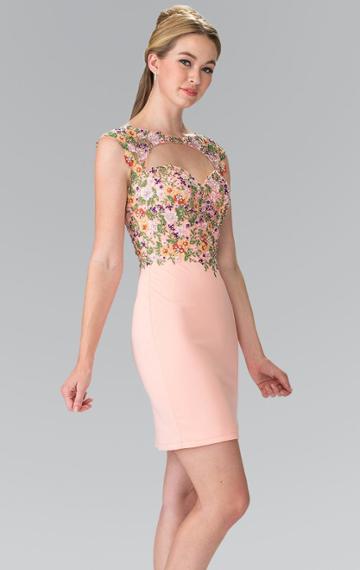 Elizabeth K - Sleeveless Floral Cocktail Dress Gs1435